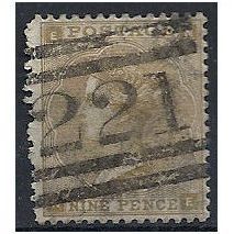 1862 SG86 9d Bistre Good Used Check Letters "NE".