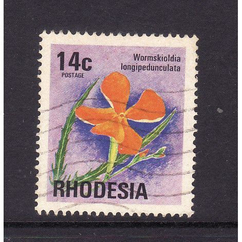 RHODESIA 1974 SG500 14c WILD PIMPERNEL FINE USED#2