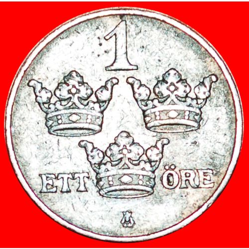 3 CROWNS: SWEDEN ★ 1 ORE 1914! LOW START★NO RESERVE! Gustav V (1907-1950)