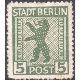 Germany (OPD Berlin) 1945 - 5pf green - Berlin Bear - unused 2