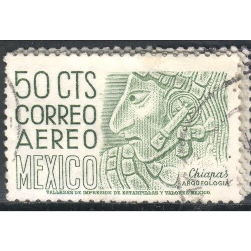 Mexico 1950 (Air) - SG904c - 50c green - Ancient Carvings - used