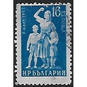 Mi 851: 16 st. blue International Women's Day: Mother and Children