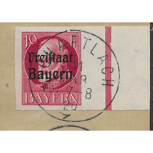 GER (BAVARIA) 1919 10pf KING LUDWIG III' (FREISTAAT)(IMPERFED) USED(EBID65-488)