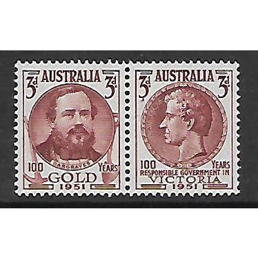 AUSTRALIA 1951 CENT DISCOVERY OF GOLD SG245 /246 2 VALS M MINT