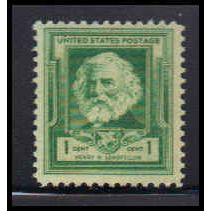 864 1c Henry Longfellow Fine MNH KA2497