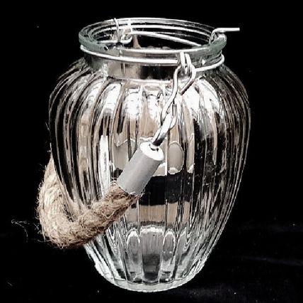 Tea light Candle Holder Glass and Metal Candle Holder