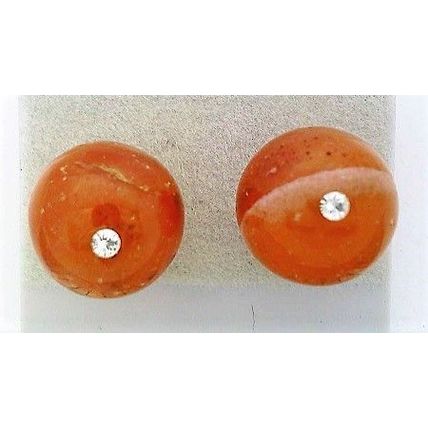 Carnelian Crystal 10mm Gemstone Stud Earrings