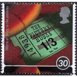 1996 Centenary of the Cinema 30p Value. Old Cinema Ticket. Fine Used