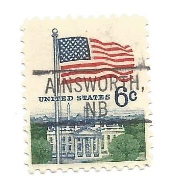 PRECANCEL -T&T AINSWORTH, NEB 828 ON 6c FLAG