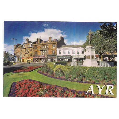 BURNS STATUE SQUARE, AYR, Ayrshire vintage postcard unposted #