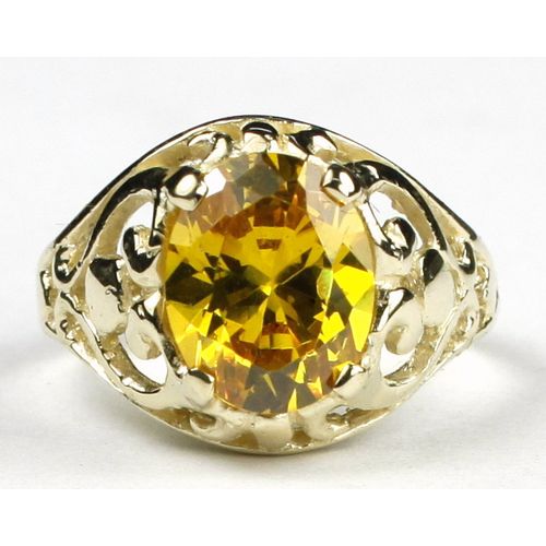 Golden Yellow CZ, 10KY Gold Ring, R004