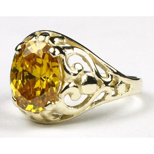 Golden Yellow CZ, 10KY Gold Ring, R004