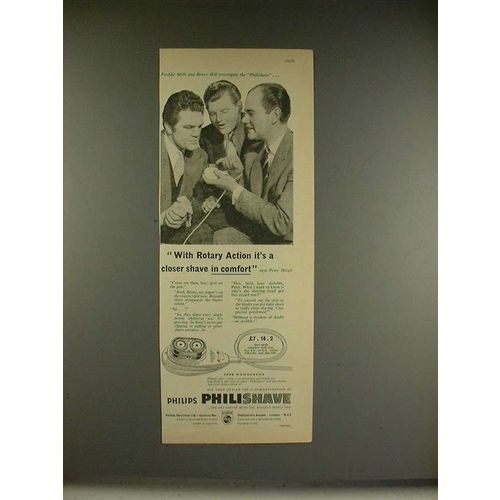 1956 Philips Philishave Ad, Benny Hill, Peter Haigh