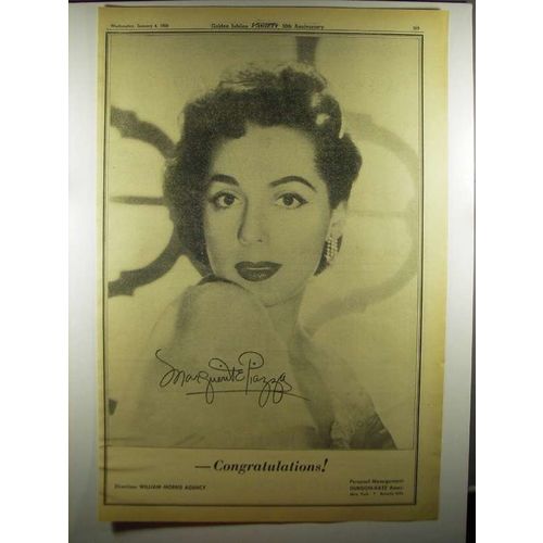 1956 Marguerite Piazza Ad - Variety 50th Anniversary