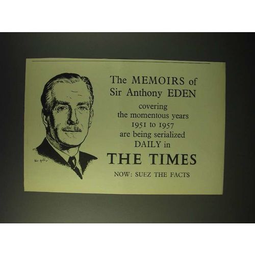 1960 The Times Newspaper Ad - The memoirs of Sir Anthony Eden