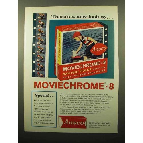 1961 Ansco Moviechrome 8 Movie Film Ad - A New Look