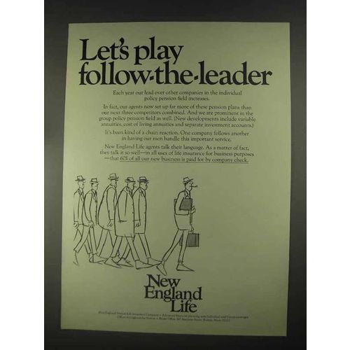 1967 New England Life Ad - Play Follow-The-Leader