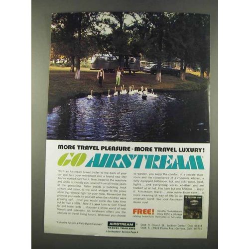 1974 Airstream Trailer Ad - More Travel Pleasure