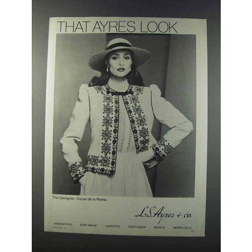 1981 L.S. Ayres & Co. Oscar de la Renta Fashion Ad