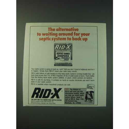 1988 Rid-X Beneficial Bacteria Additive Ad - The alternative to waiting around