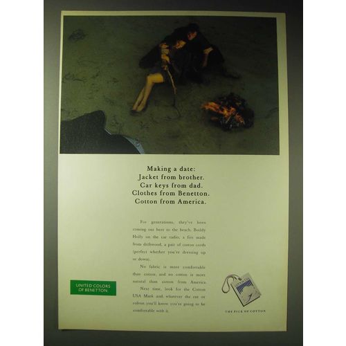 1989 United Colors of Benetton Fashion Ad - Making a date: Jacket from brother.