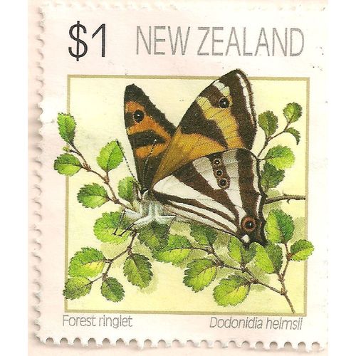NEW ZEALAND, BUTTERFLY, Forest Ringlet, yellow 1995, $1