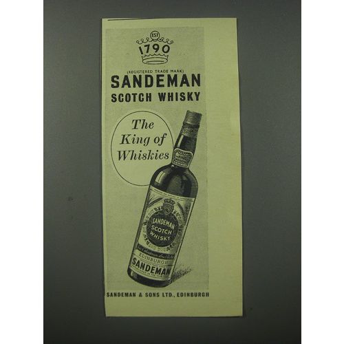 1954 Sandeman Scotch Ad - Sandeman Scotch Whisky The King of Whiskies
