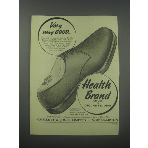 1954 Crockett & Jones Health Brand M.659 Shoes Advertisement
