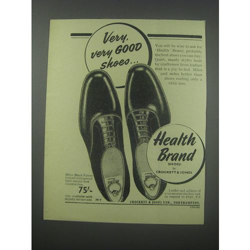 1954 Crockett & Jones Health Brand M.610 Shoes Ad - Very, Very good