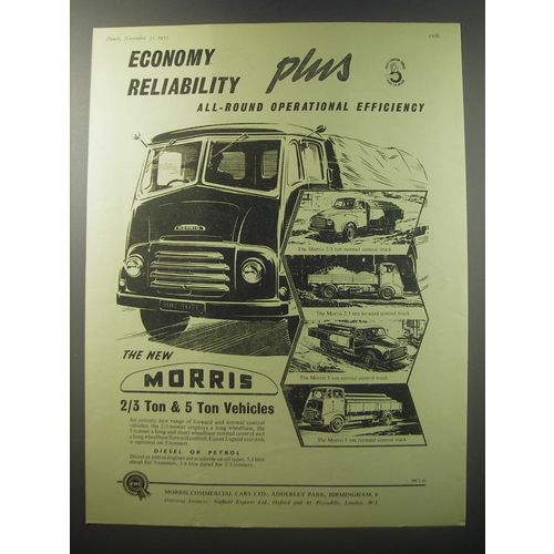 1955 Morris Truck Advertisement - 2/3 Ton Normal Control Truck; 2/3 ton forward