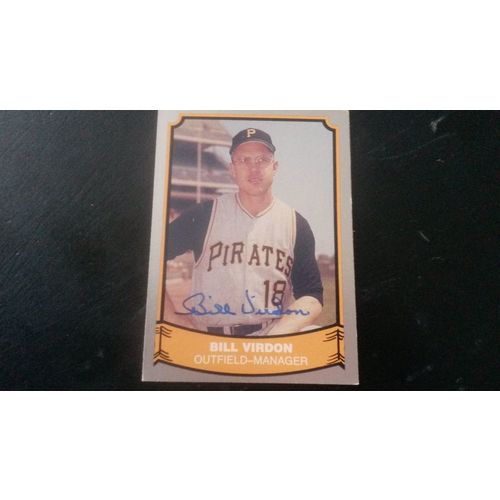 1988 Pacific Baseball Legends Card # 049 Bill Virdon Autograph Pirates