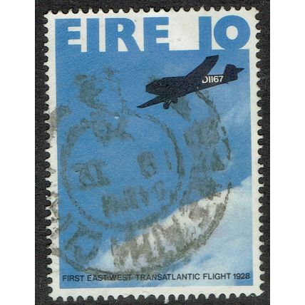 Ireland 1978 50th Anniv 1st Transatlantic Flight 10p Black and Blue SG419 GU