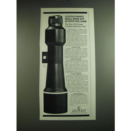 1987 Leupold 20x50mm Compact Spotting Scope Ad - Leupold makes small work out