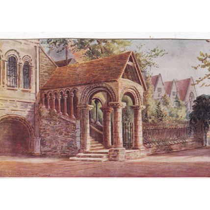 Church Scene Unknown Artist Postcard unused VGC