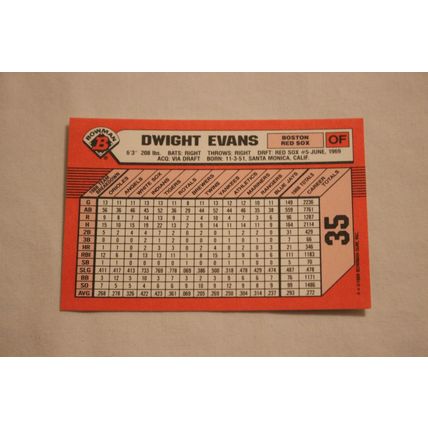 Dwight Evans 1989 Bowman TIFFANY NO. 35