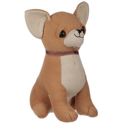 Chihuahua Dog Wearing a Brown Collar Door Stop 28 CM