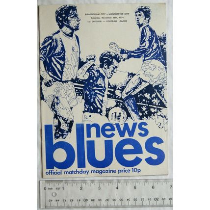 1974 programme Birmingham City v. Manchester City, 16/11