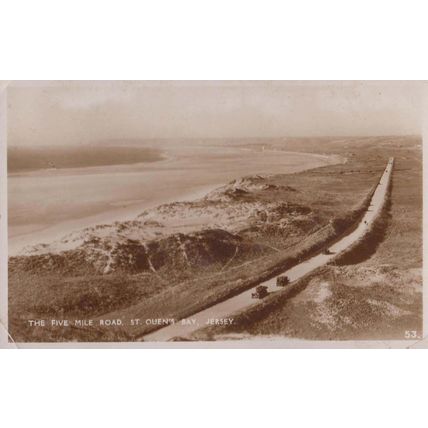 The Five Mile Road St Queens Bay Jersey Real Photo Postcard