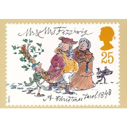 Mr & Mrs Fezziwig A Christmas Carol Victorian 1848 Scrooge Postcard