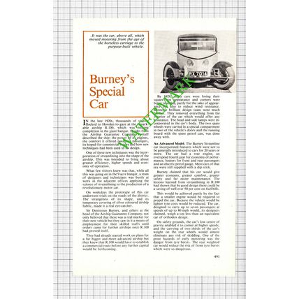 Sir Denistoun Burney Car Bill Joy - Small Article