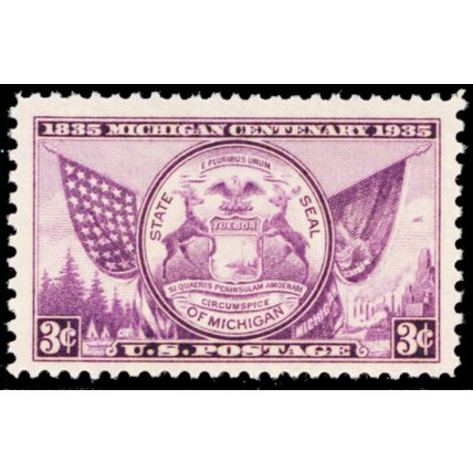 Michigan Centenary One PACK OF TEN 3 Cent Postage Stamps Scott 775