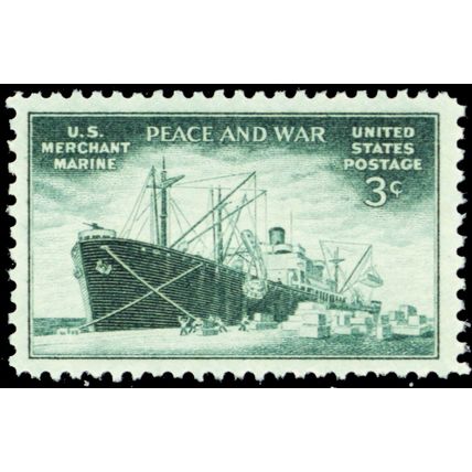 Merchant Marine Ship One PACK OF TEN 3 Cent Postage Stamps Scott 939