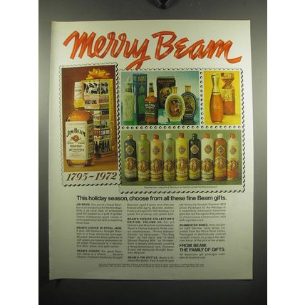 1972 Jim Beam Bourbon Ad - Merry Beam