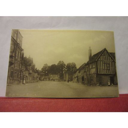HIGH ST, LACOCK, WILTSHIRE unused antique postcard C. J. Butler /