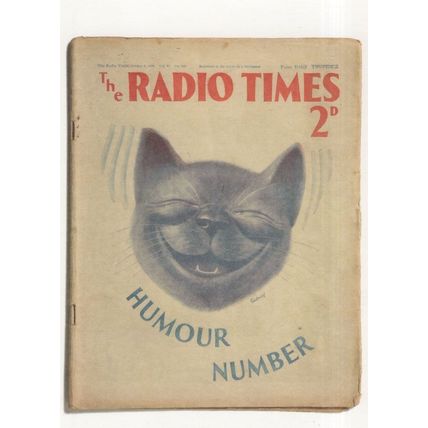Radio Times Humour Number 16 1936 Cat Laughing Magazine Postcard