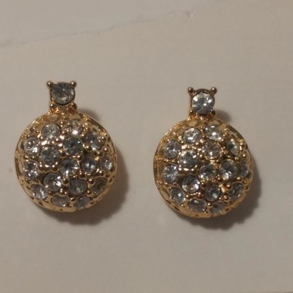 Crystal Earrings Disco Ball Pierced Earrings Crystal Stud Earrings 1/2"