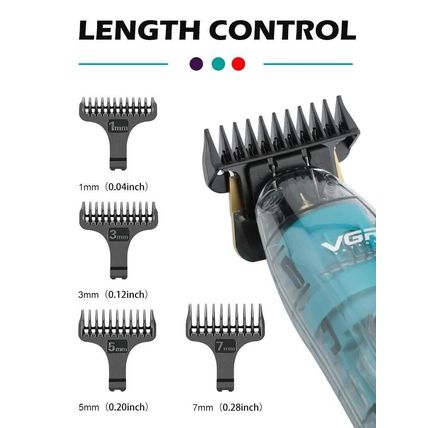 VGR Mens Hair Clipper Trimmer Blade Transparent Body Bald Head Shaver V-961