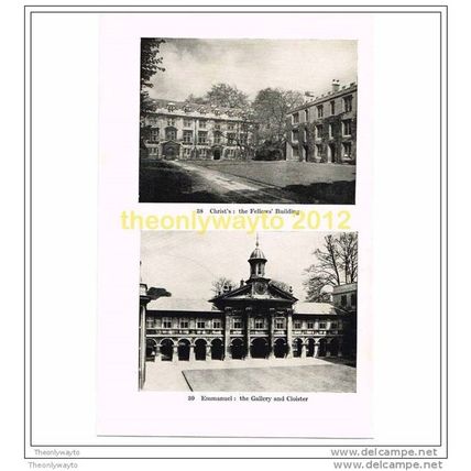 CHRIST'S: FELLOW'S BUILDING & EMMANUEL: GALLERY & CLOISTER, Illustration, 1949
