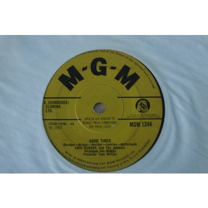 A3-ERIC BURDON & THE ANIMALS-GOOD TIMES-UK 7" SINGLE-1967-