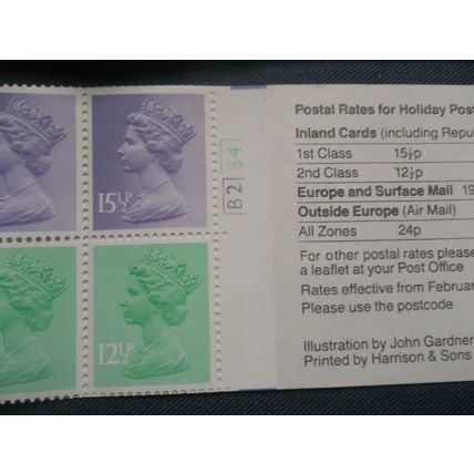 FN3B £1.43 RIGHT MARGIN HOLIDAY POSTCARD GOLDEN HIND CYLINDER GB BOOKLET